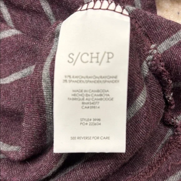 Cabi Serenity Tee Striped V-Neck Long Sleeve Top - Picture 3 of 3